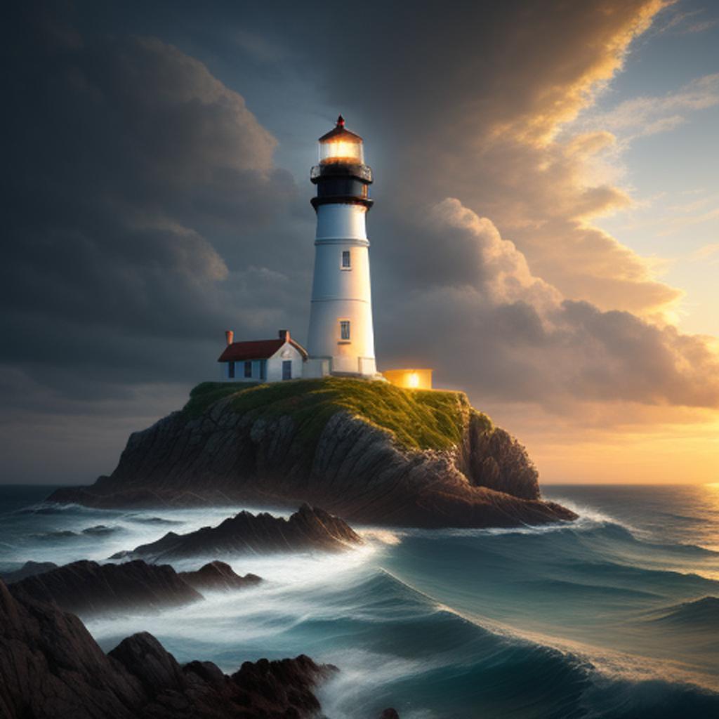 A lighthouse to serve by @ai_generated