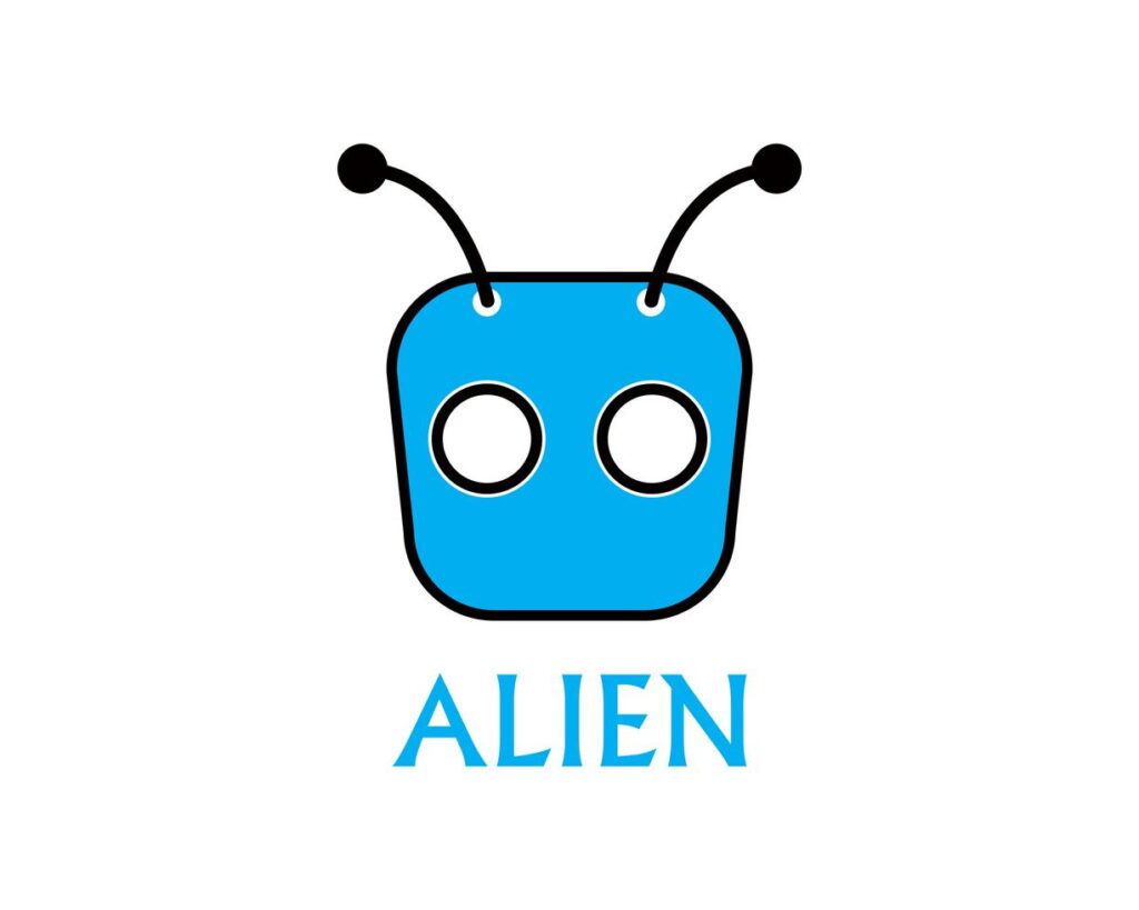 Alien face icon vector logo and symbols template app Stock Free