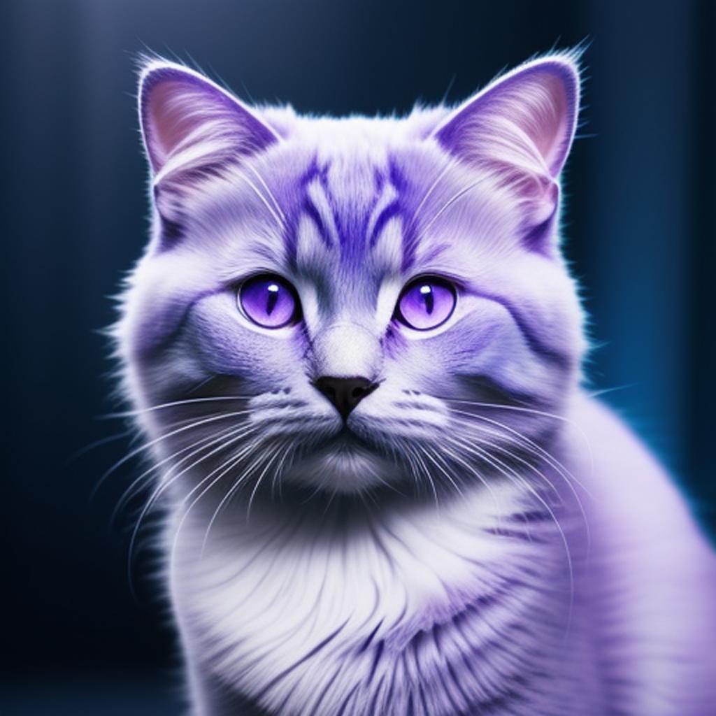 Gato roxo azulado clarinho by @ai_generated