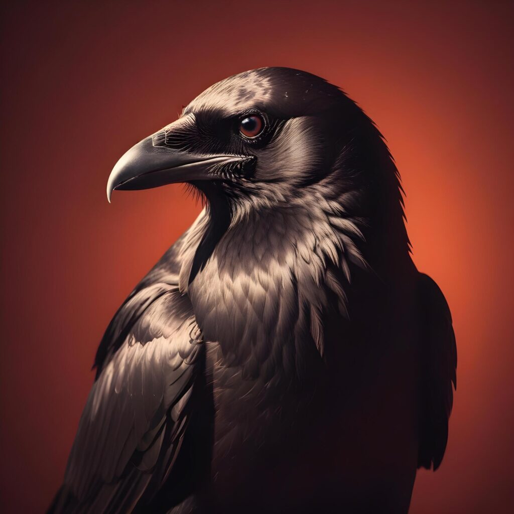 crow realistic plain background Stock Free