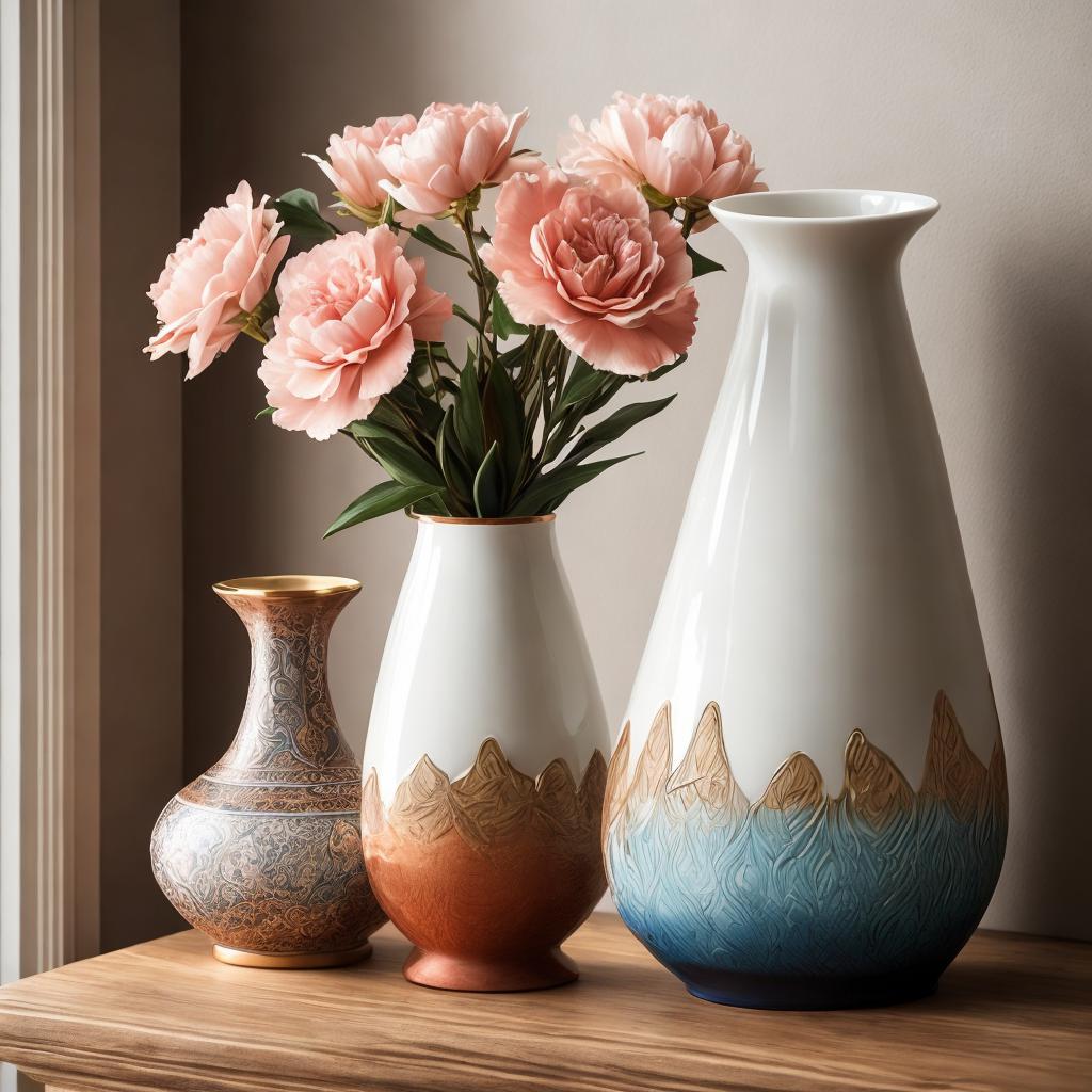 Elegant vase, glossy ceramic by @ai_generated