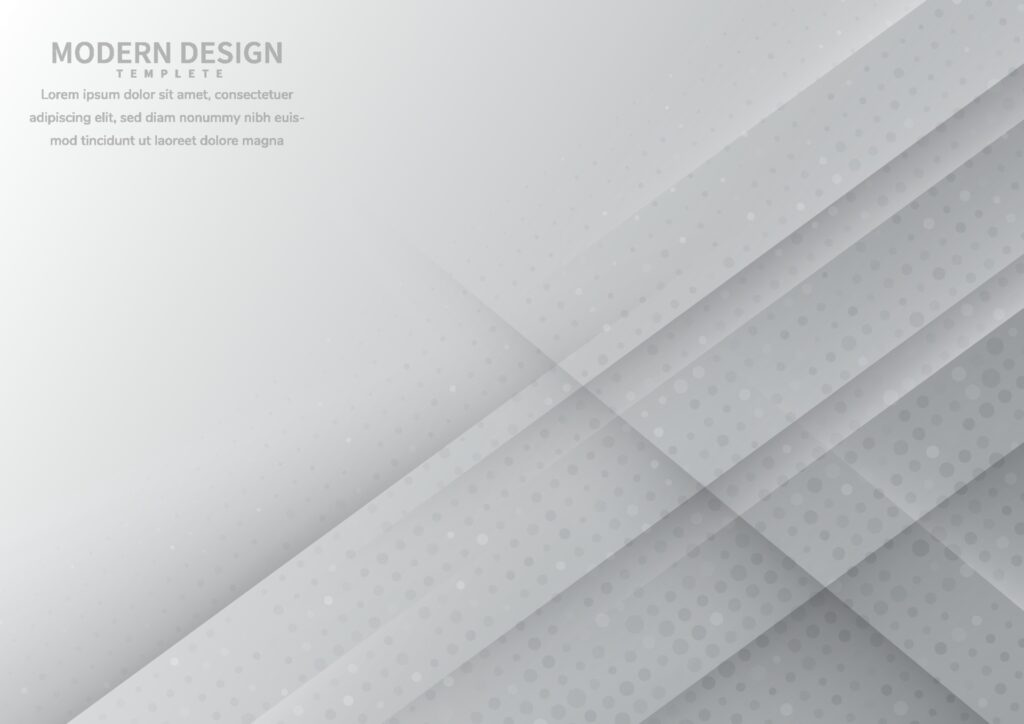 Abstract white and grey geometric diagonal overlap with dot pettern background. Modern style. Free Vector