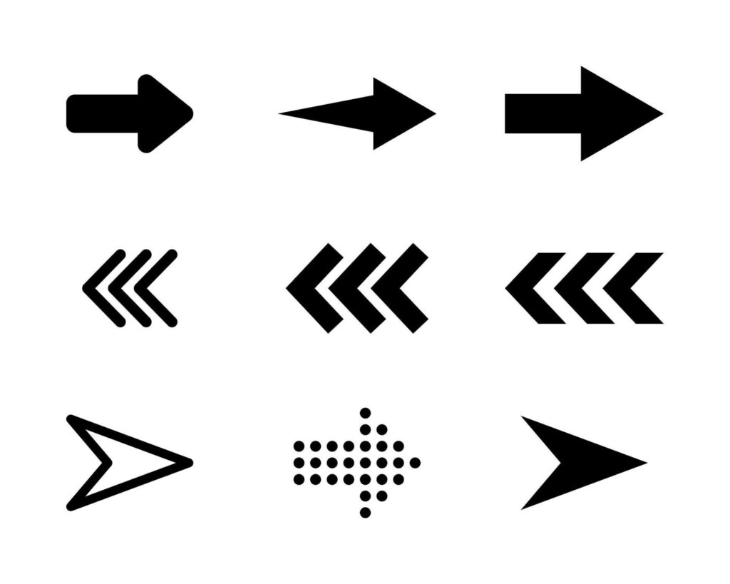 Different arrow icon collection Stock Free