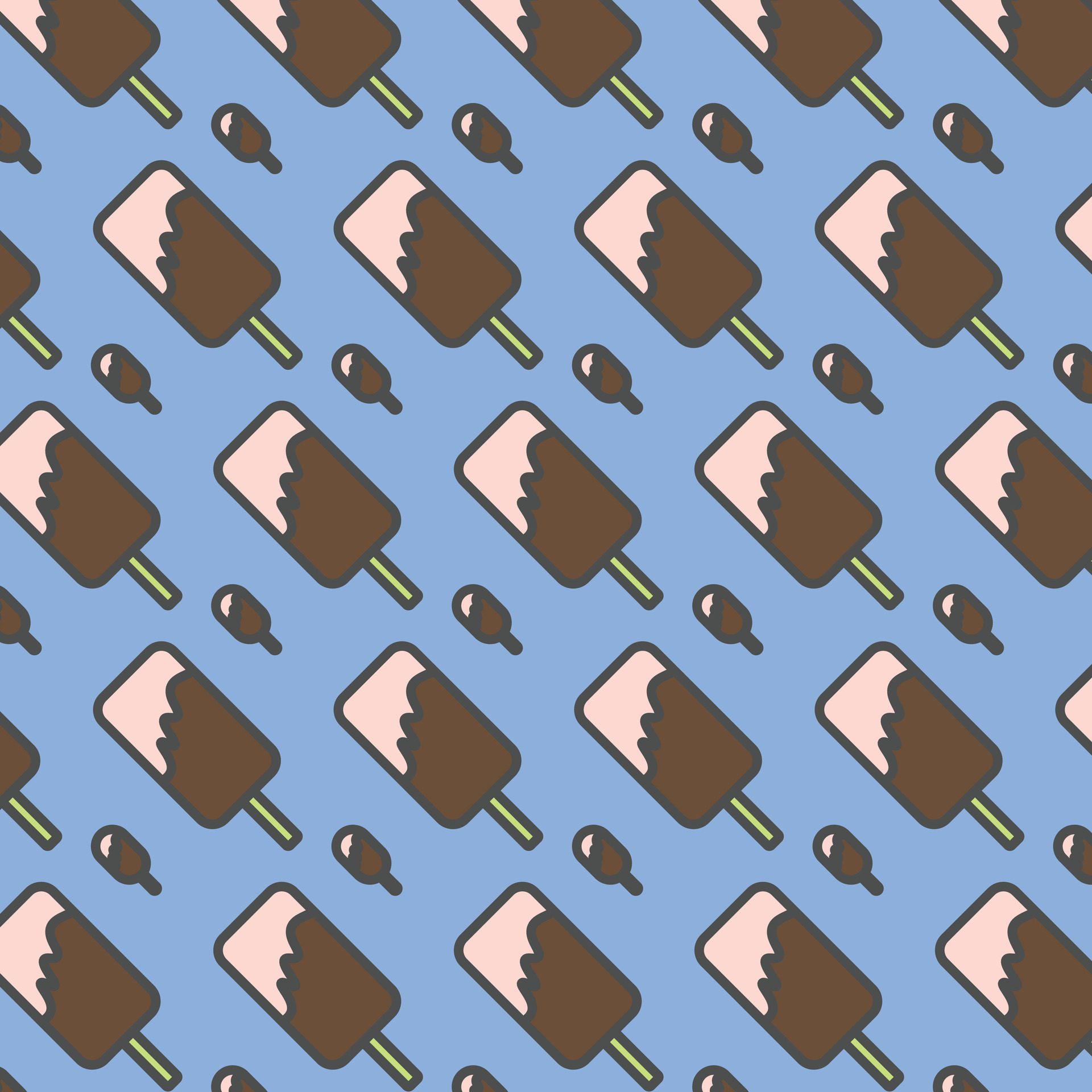 flat ice cream seamless pattern background vector Free Vector