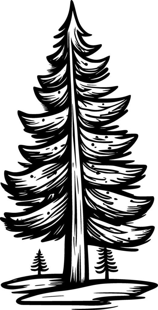 winter tree cartoon Free Vector and Free SVG