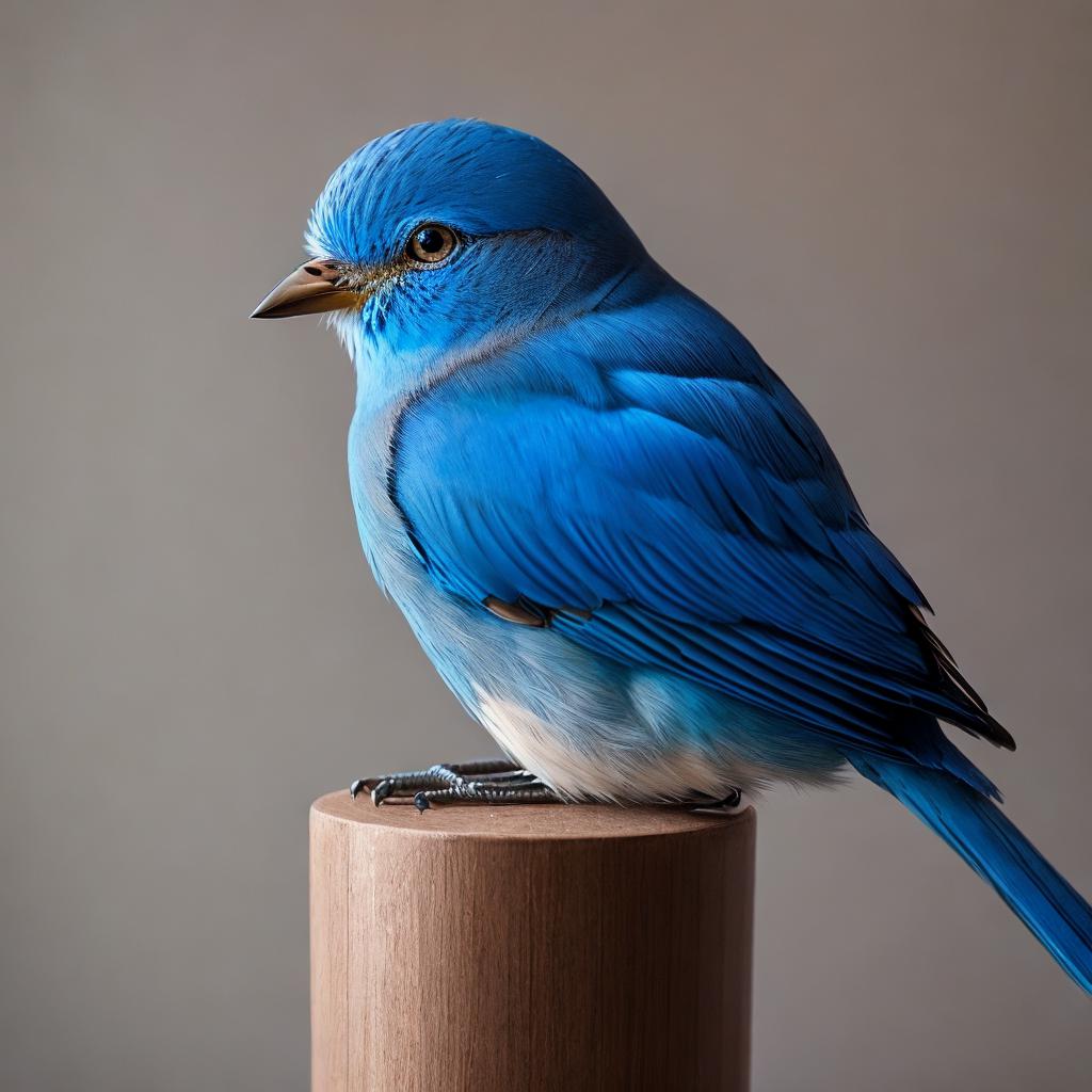 Blue bird, artistic details, by @ai_generated