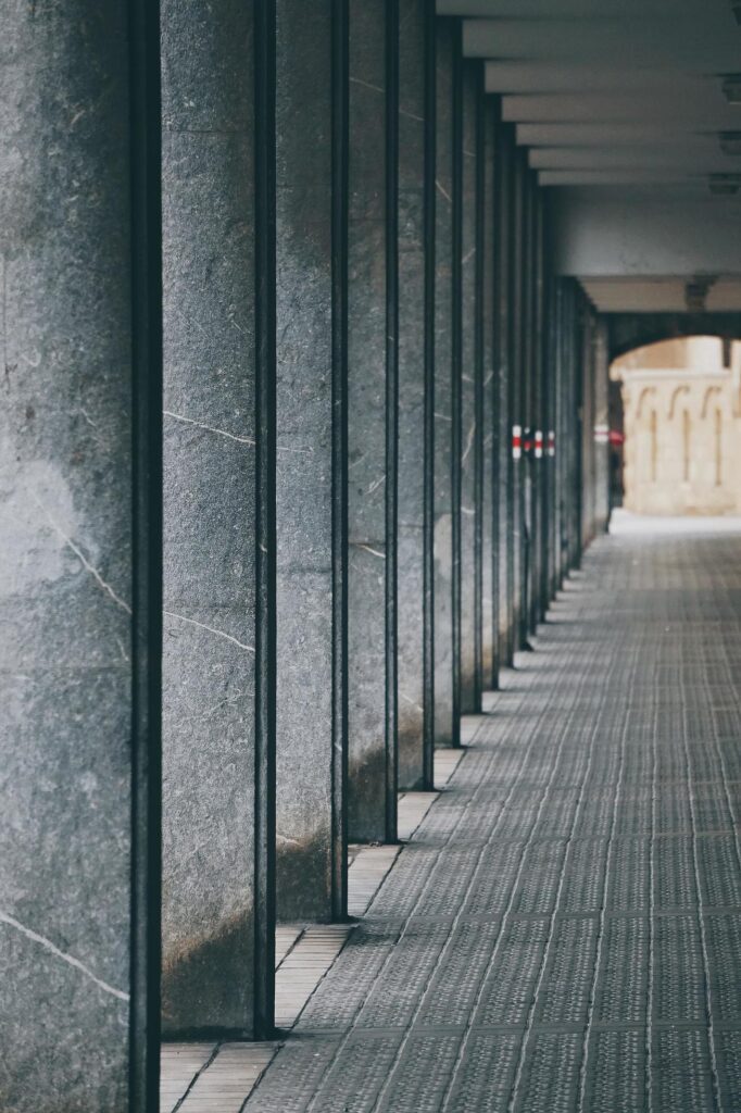 A column architecture in Bilbao city, Spain Stock Free