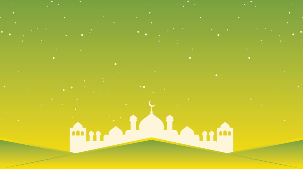 Islamic Background with Mosque Vector Illustration Free Vector