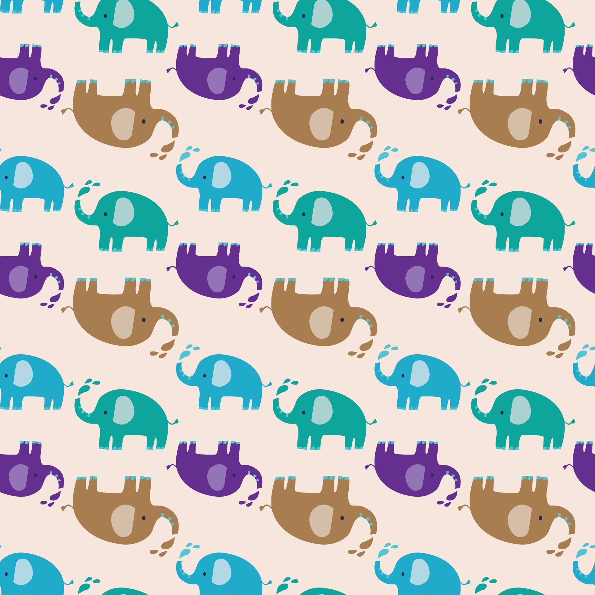 Elephants In Space Seamless Pattern Design Free Vector