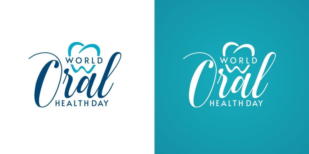 World Oral Health Day Typographic Logo Designs Stock Free