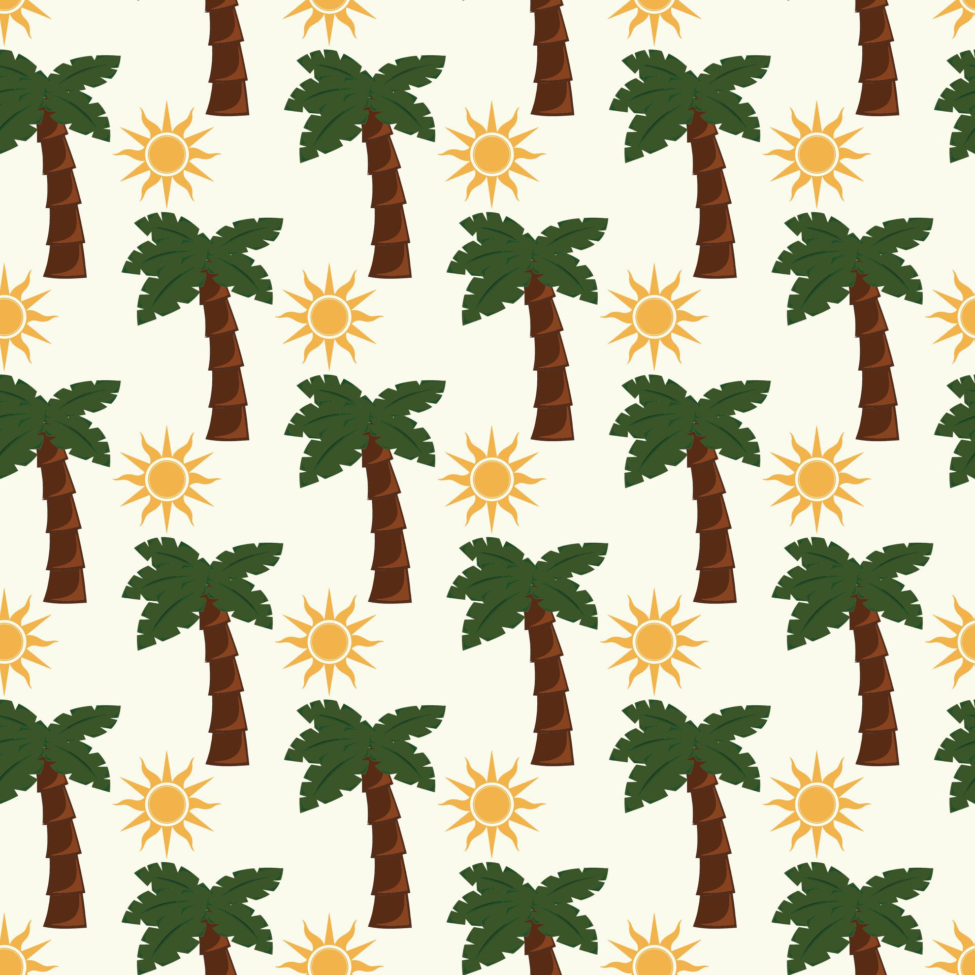 Hello Summer Palm Trees Seamless Pattern Design Free Vector