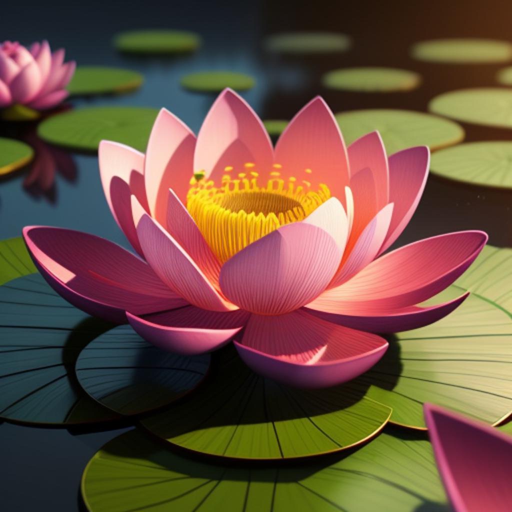 Lotus flower background hyper by @ai_generated