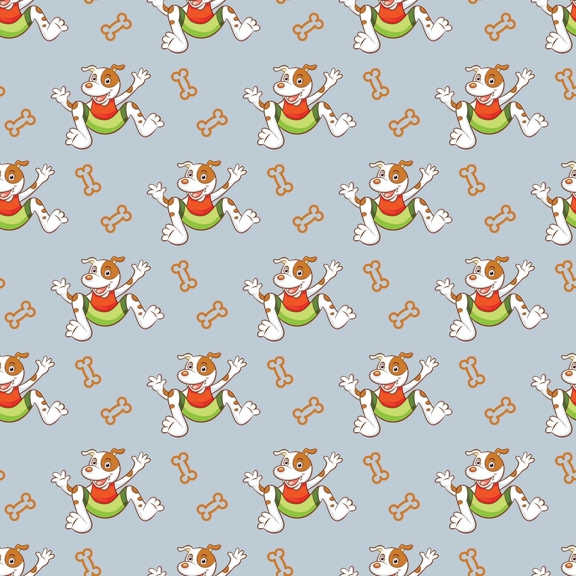 Happy Corgis Seamless Pattern Design 02 Free Vector