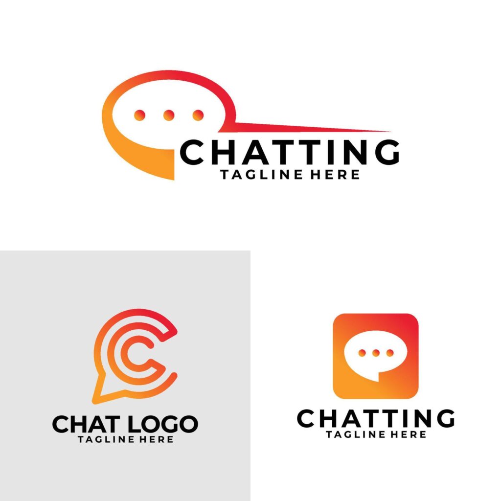 chatting logo set vector design Stock Free and Free SVG