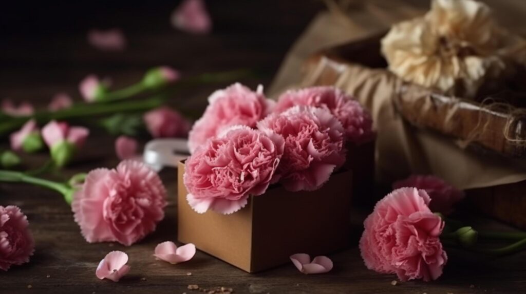 Pastel carnation flowers on the table, Stock Free