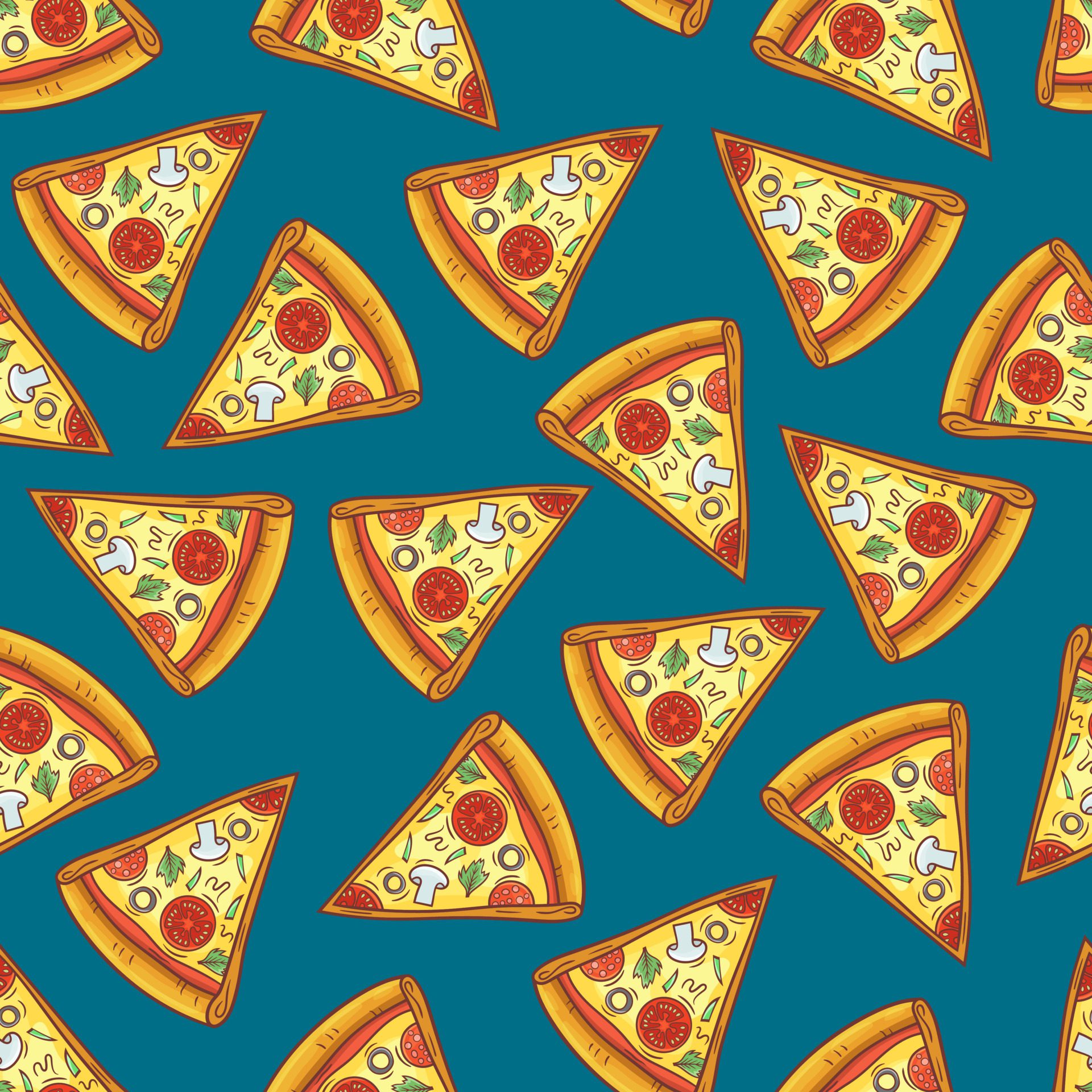 Pizza pattern vector design illustration Free Vector