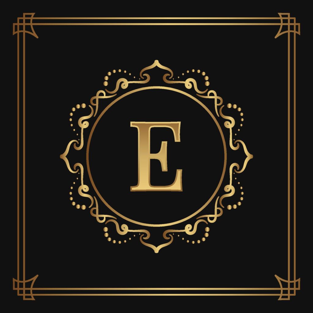 vintage border logo brand initials Stock Free and Free SVG