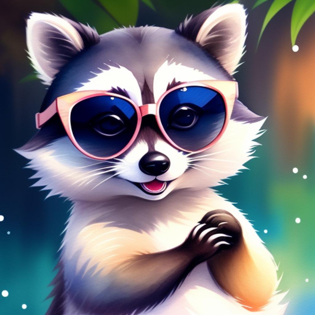 Cute kawaii style raccoon by @ai_generated