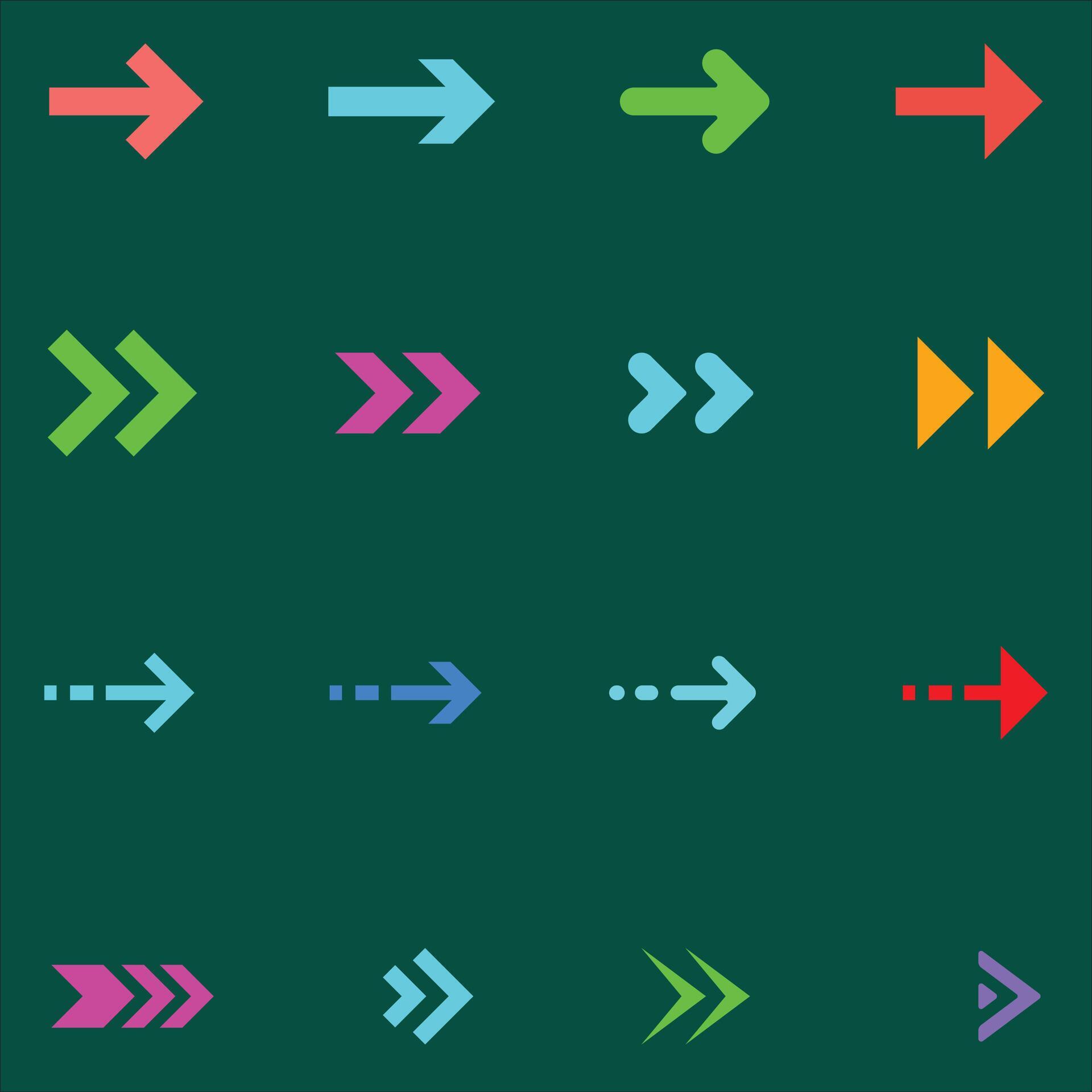 Arrow icons set vector. Stock Free