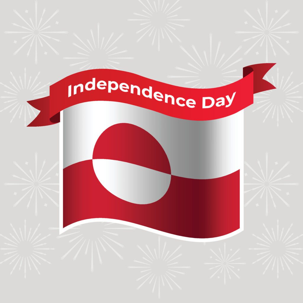 Greenland Wavy Flag Independence Day Banner Background Free Vector