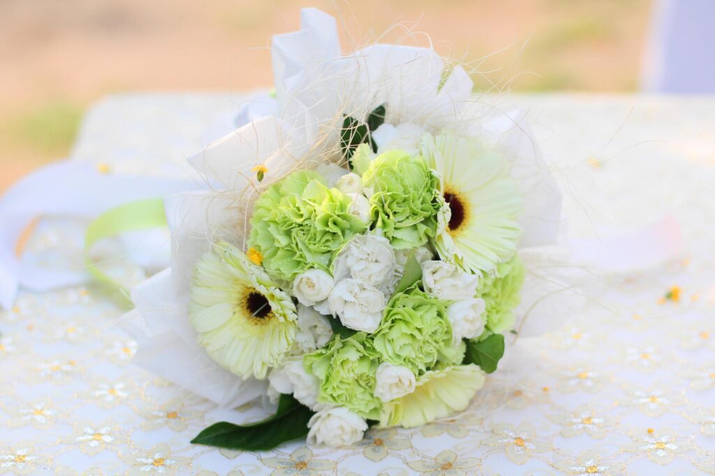 White flowers bouquet for Valentine Day and celebration Concept. Stock Free