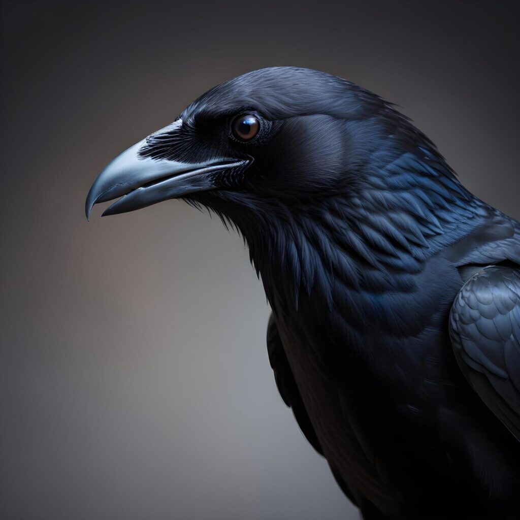 crow realistic plain background Stock Free