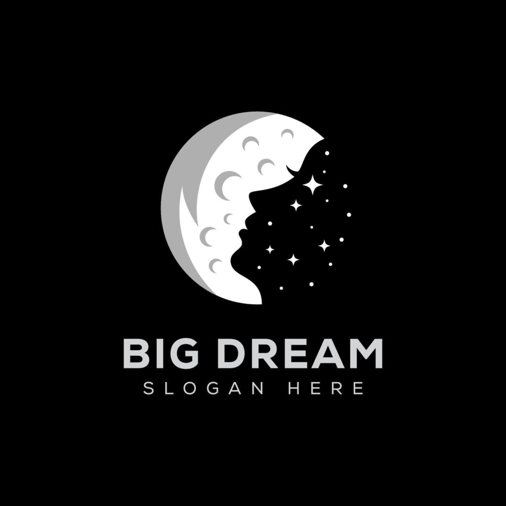 Big dream, beauty sleep with moon logo design Stock Free