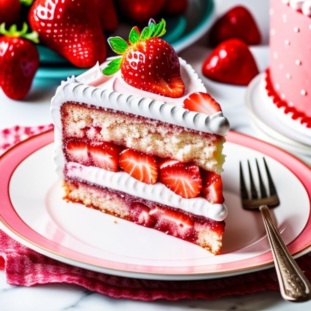 Strawberry cake by @writetowitchv by @ai_generated