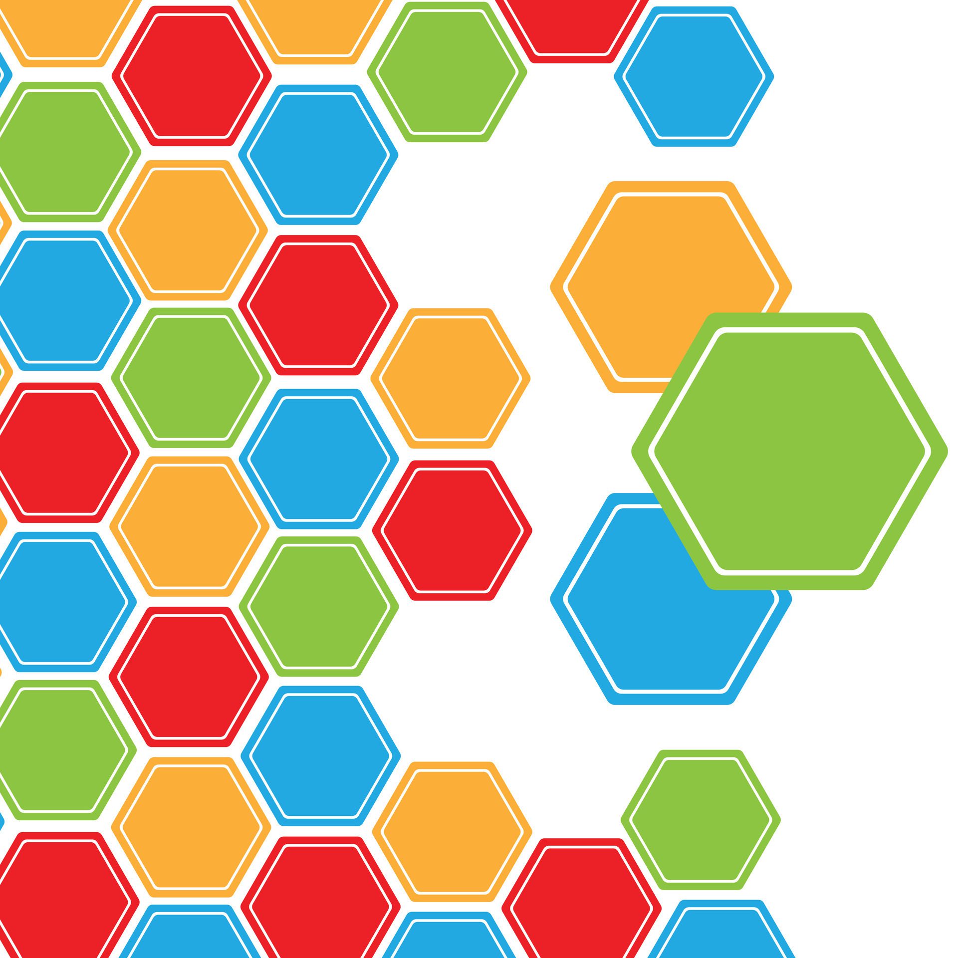 Color Hexagon shell Seamless pattern Comb color abstract background illustration Free Vector