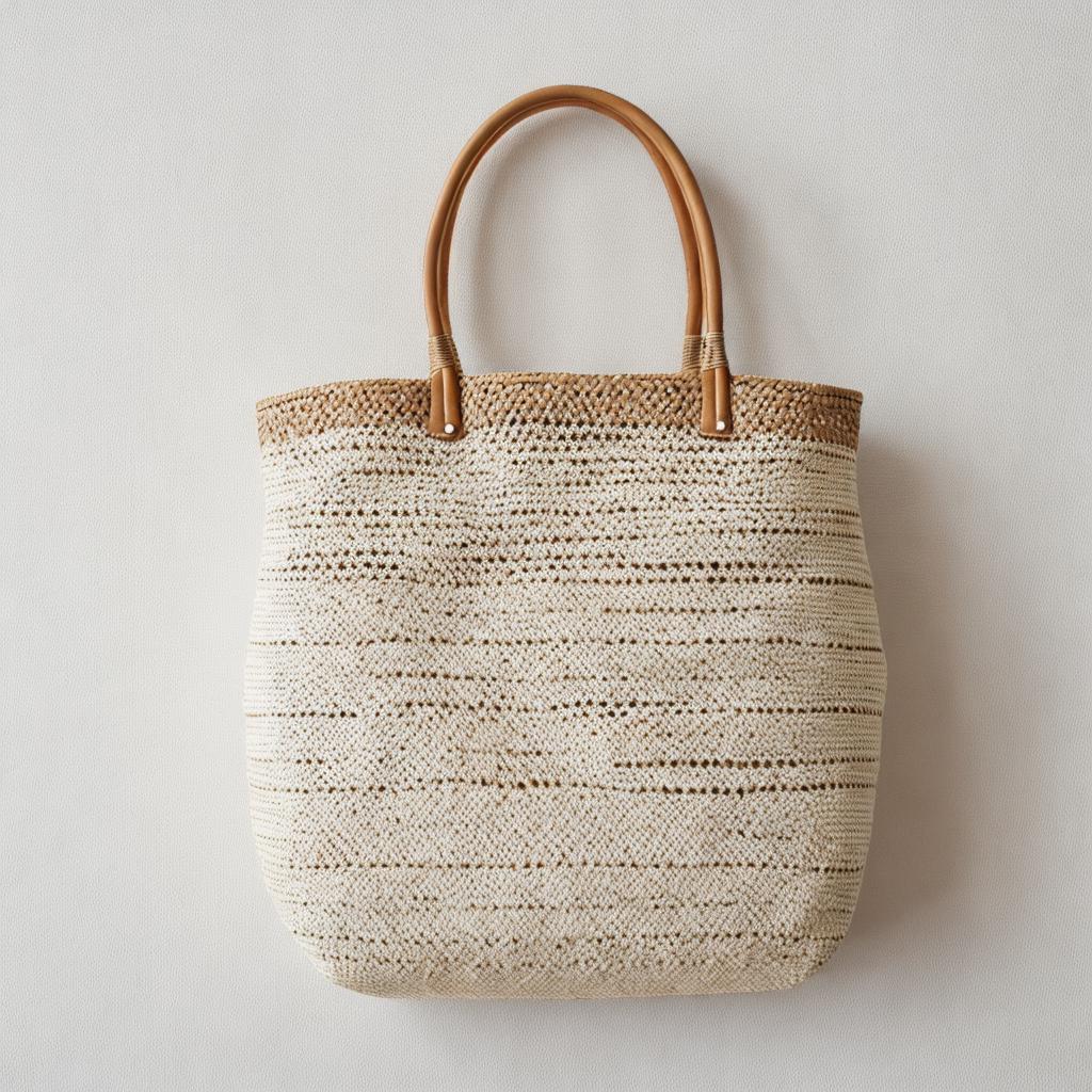 Hand woven straw bag by @ai_generated