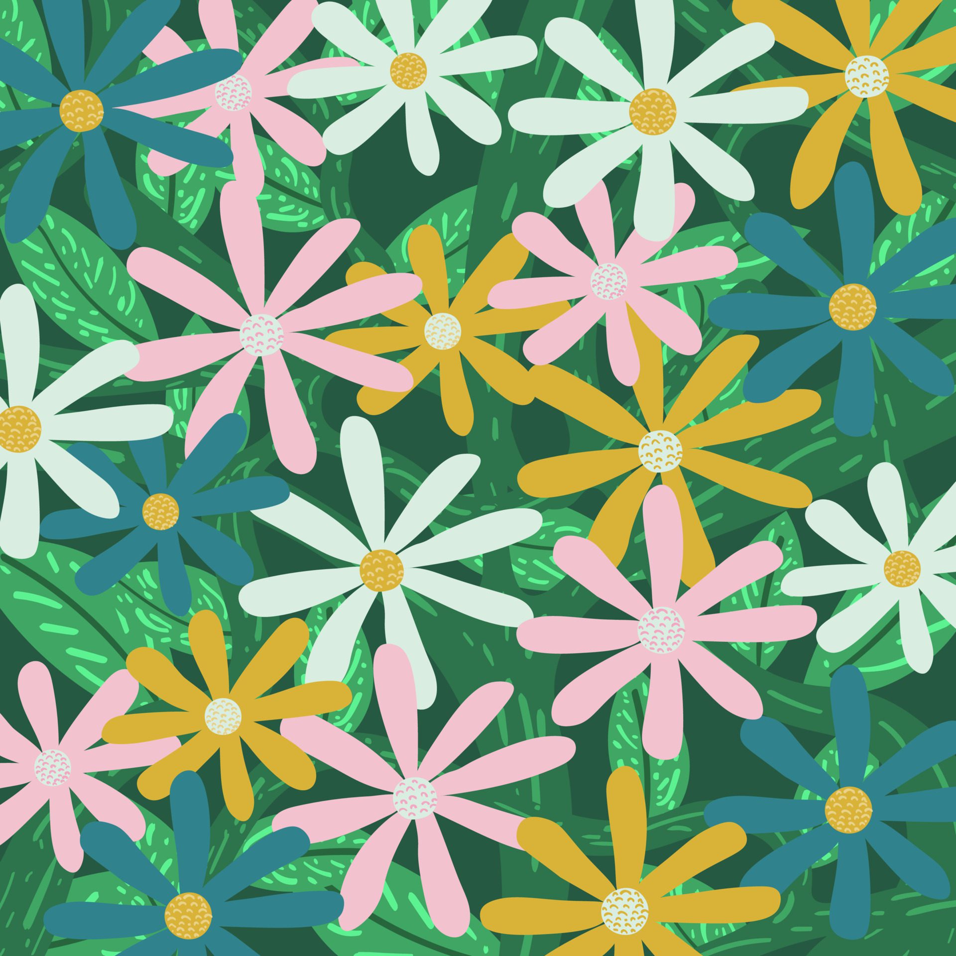 Hand Drawn Floral Pattern Background Free Vector