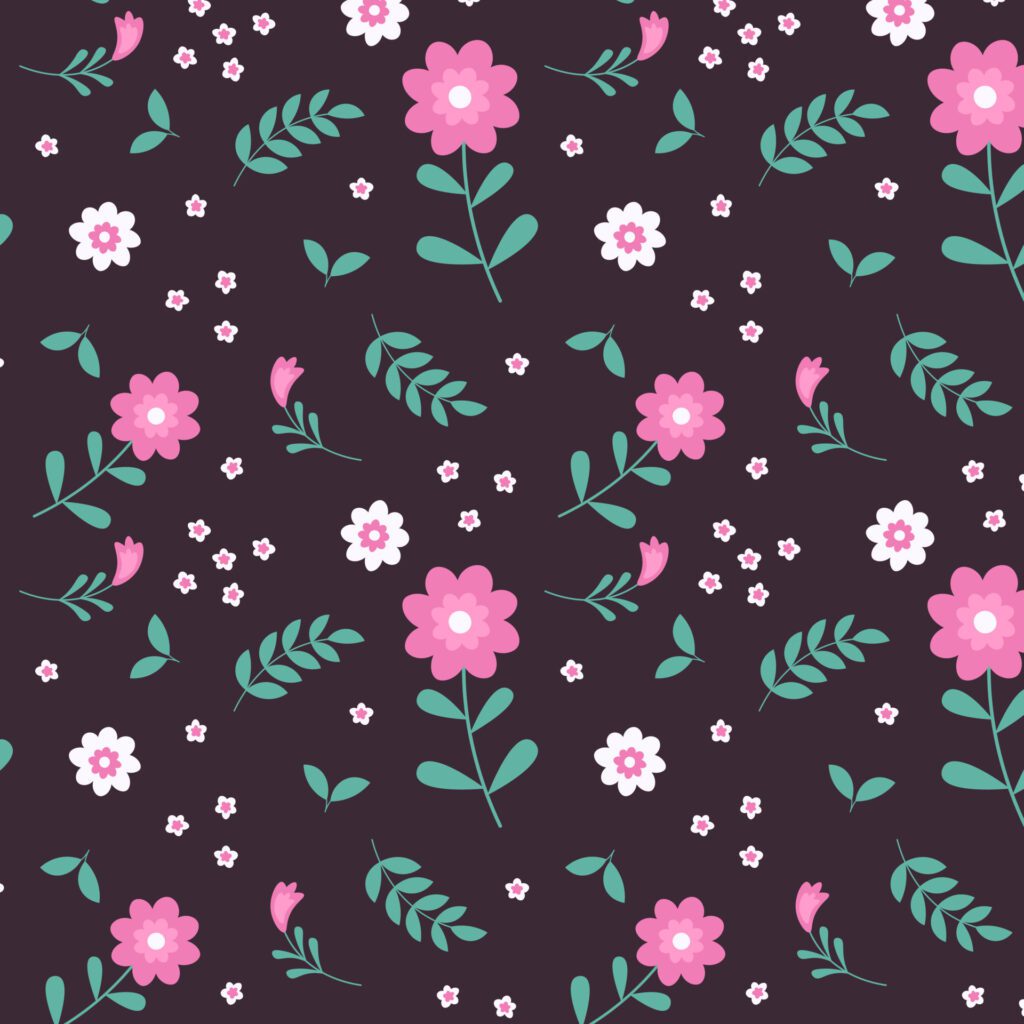 Abstract flat hand draw floral pattern background. Vector. Free Vector