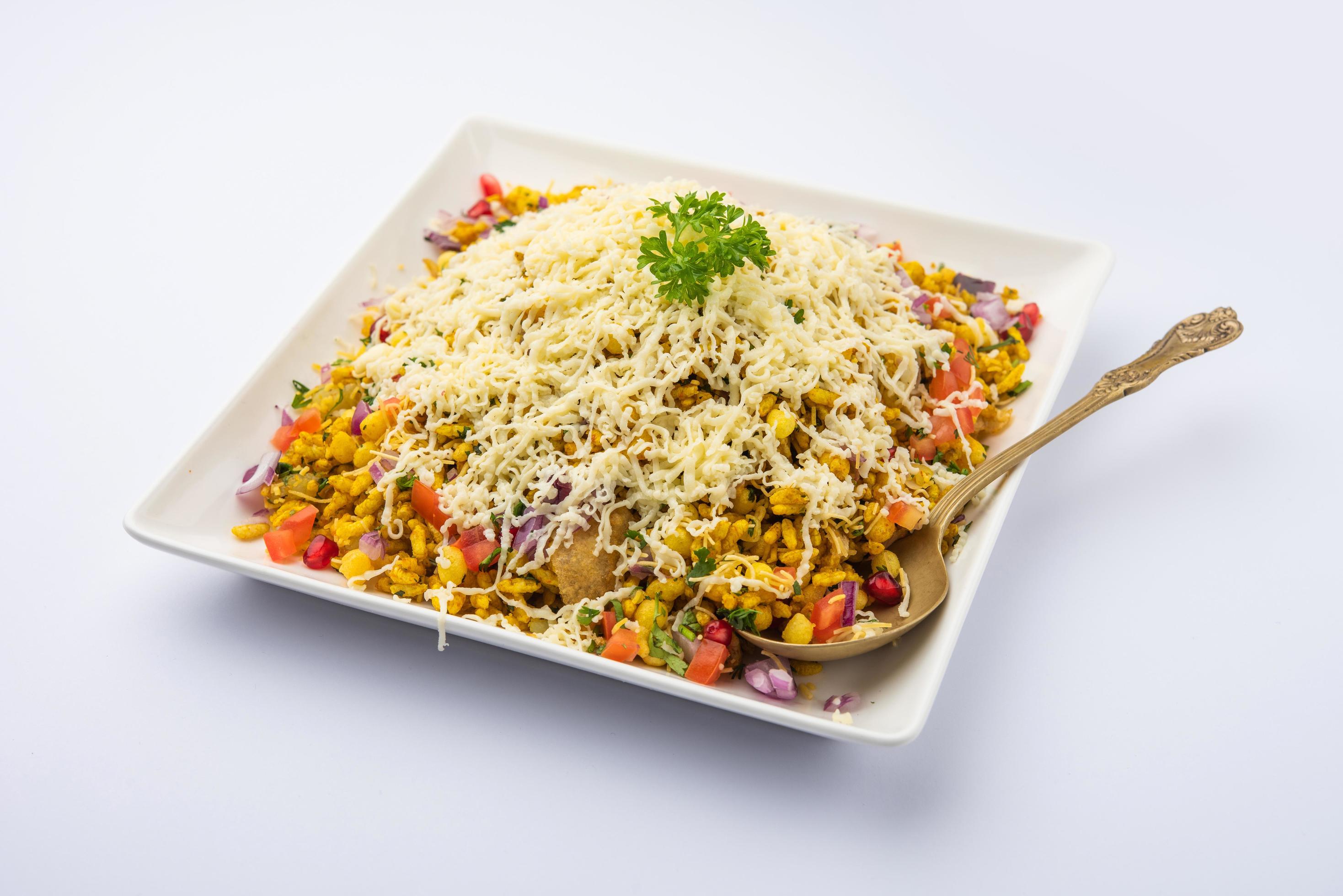 Cheese Bhel is an indian street food Stock Free