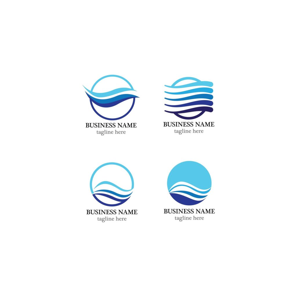 Wave logo icon set Stock Free