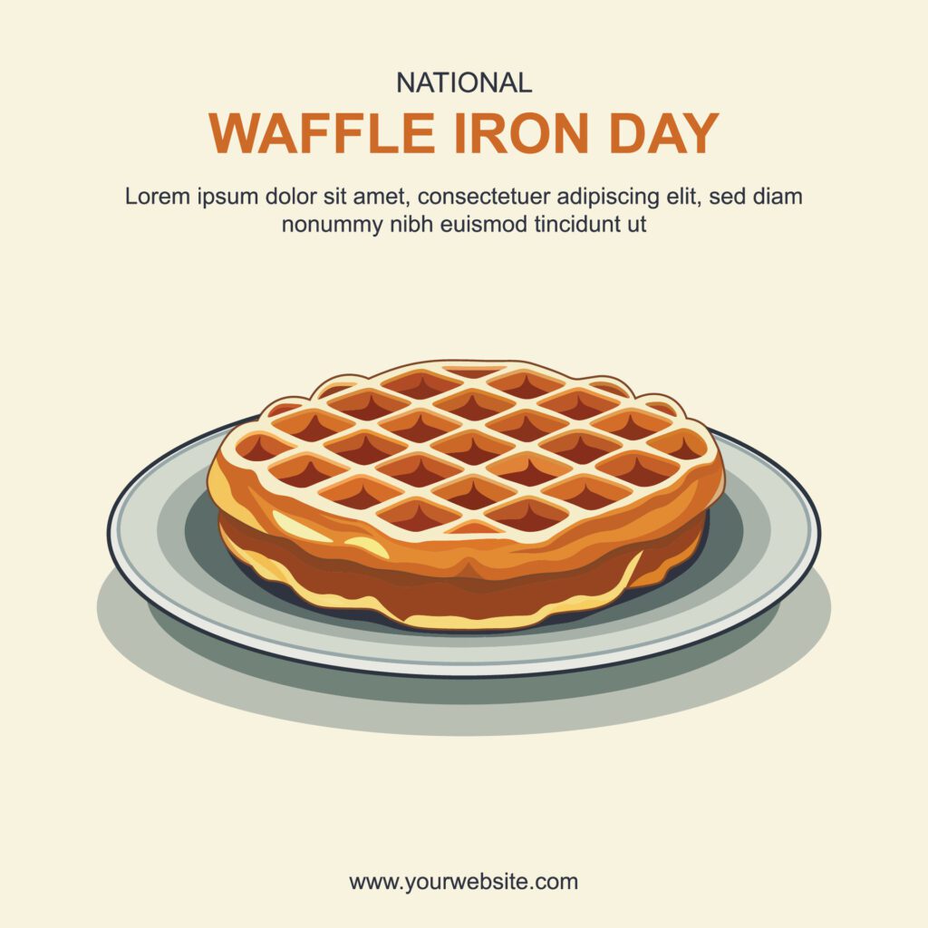 National Waffle Iron Day background. Free Vector