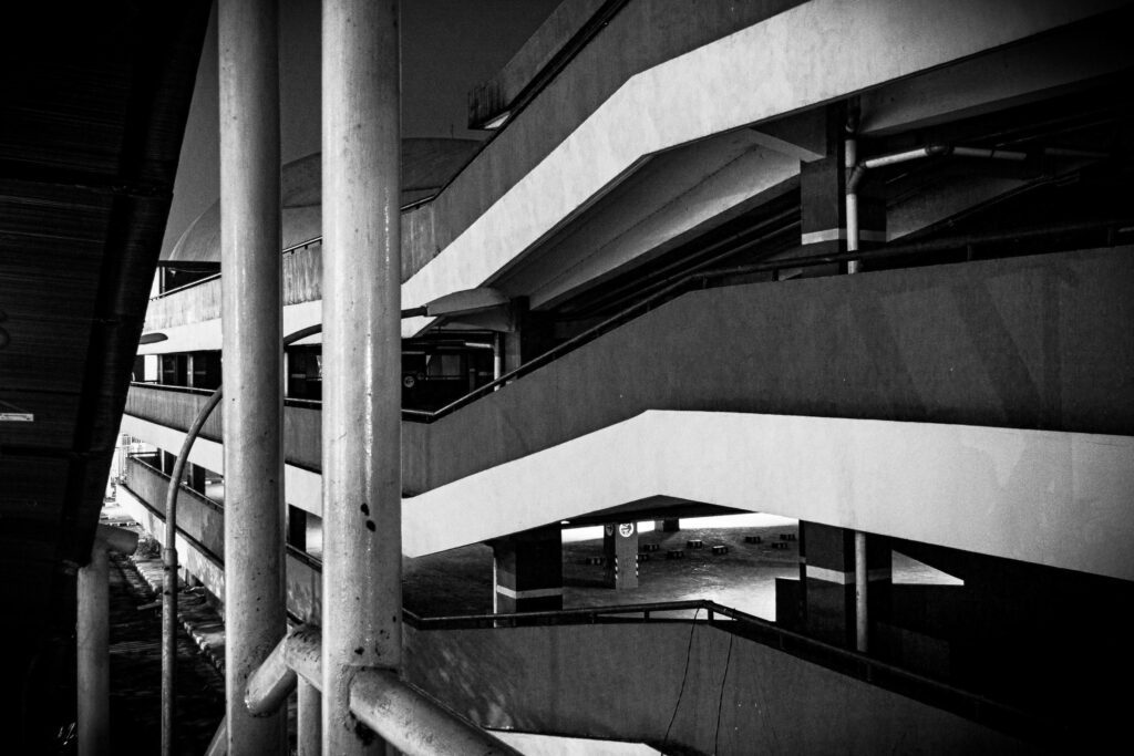 stairs in the city for the car park at Bekasi Indonesia Stock Free