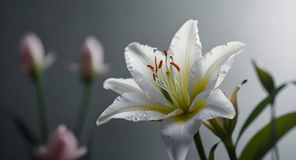 Lily flowers with beautiful blur background Stock Free