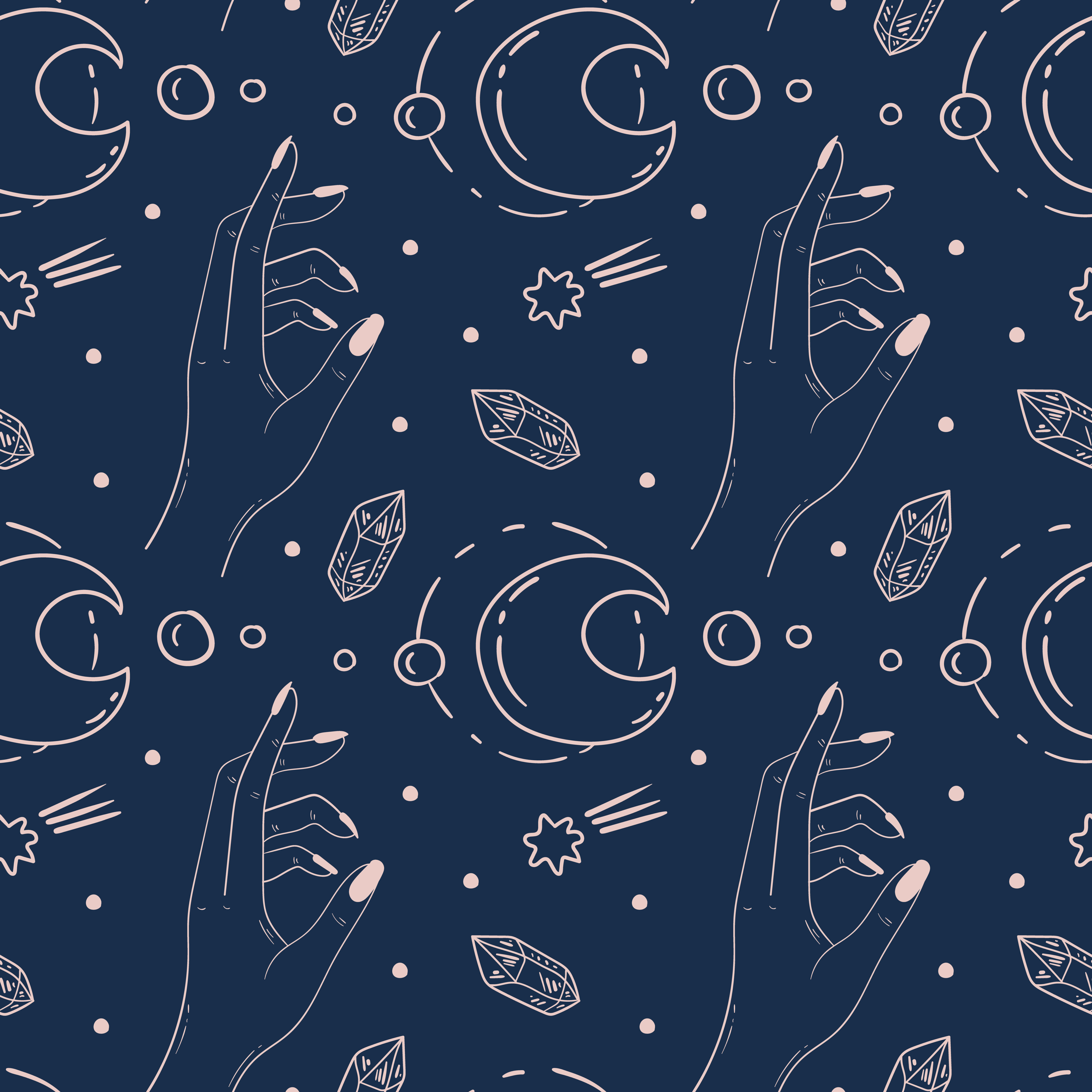 Magic Seamless Pattern Free Vector