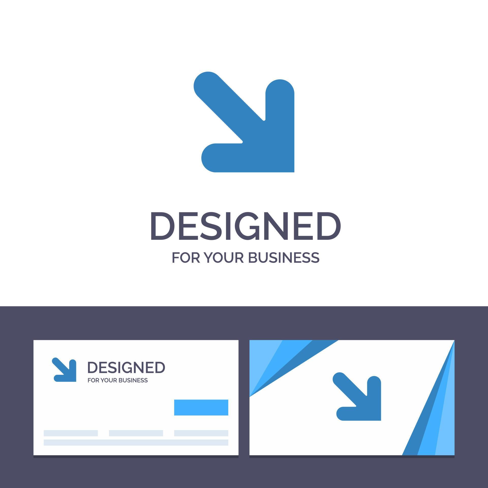 Creative Business Card and Logo template Arrow Down Right Vector Illustration Stock Free