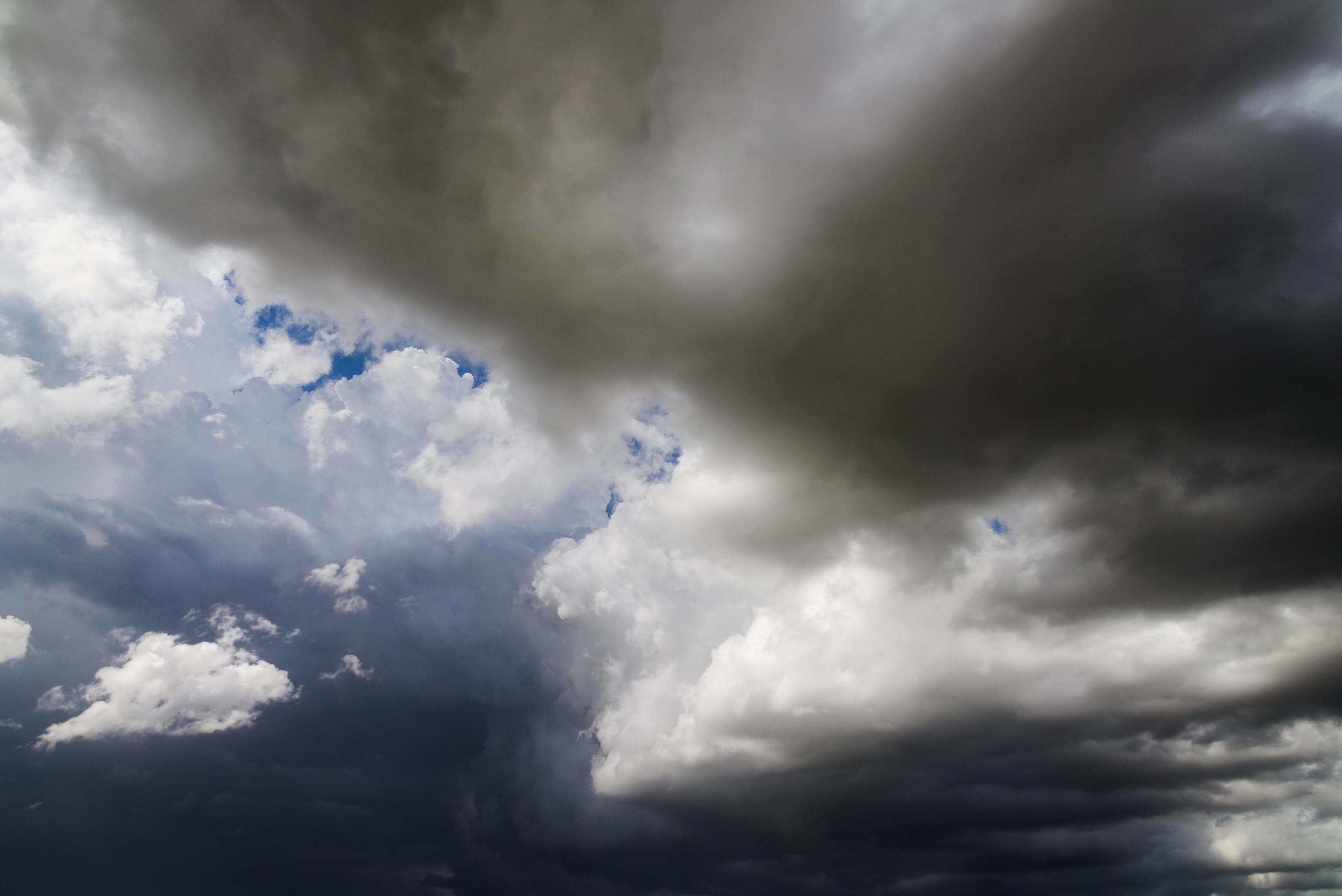 Dark clouds before rain storm. Natural background Stock Free