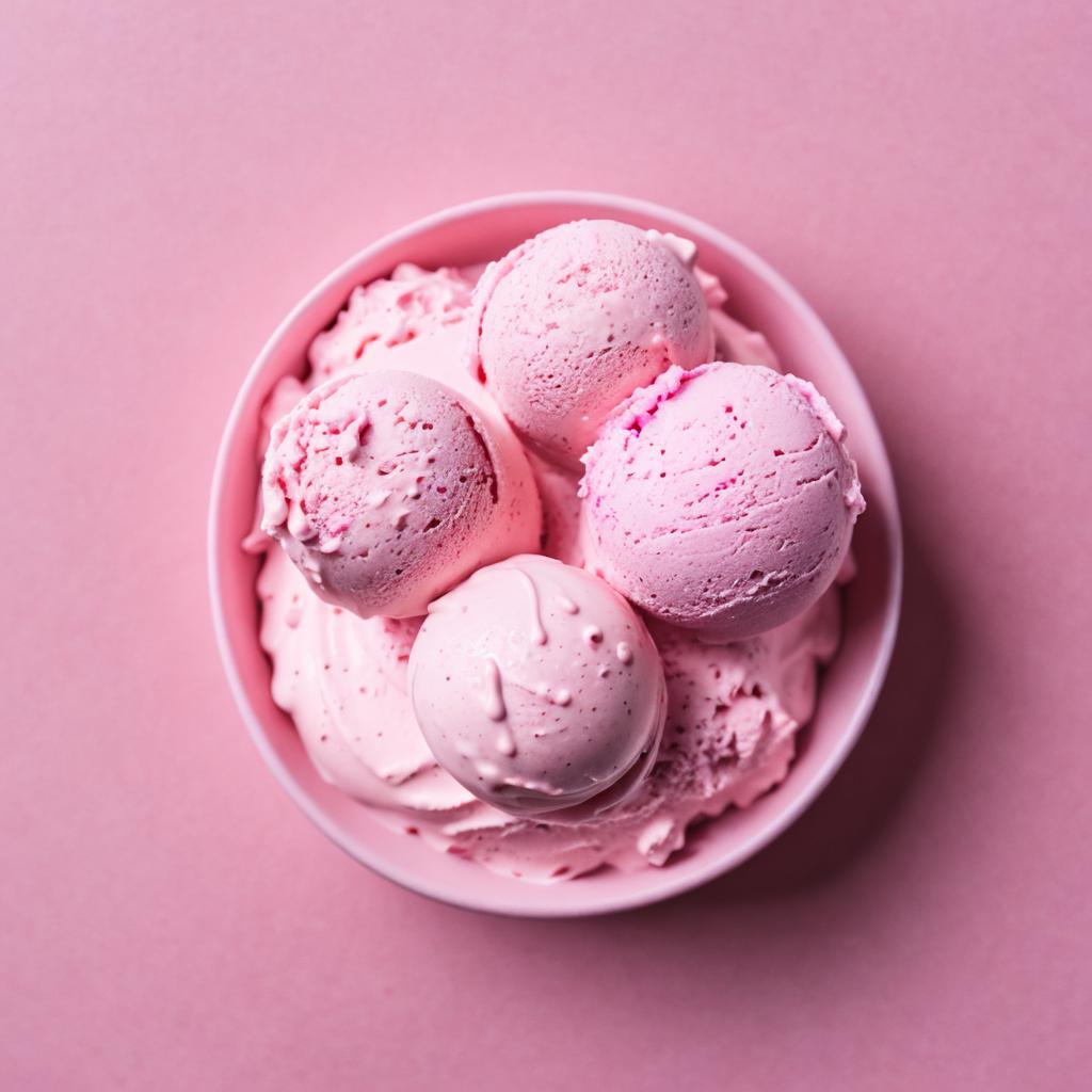 Pink ice cream by by @ai_generated