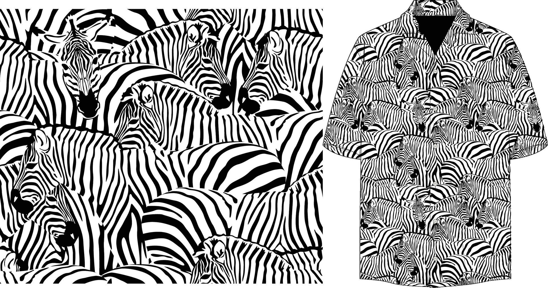 Pattern and Shirt mockup.Beautiful animal Pattern. Free Vector