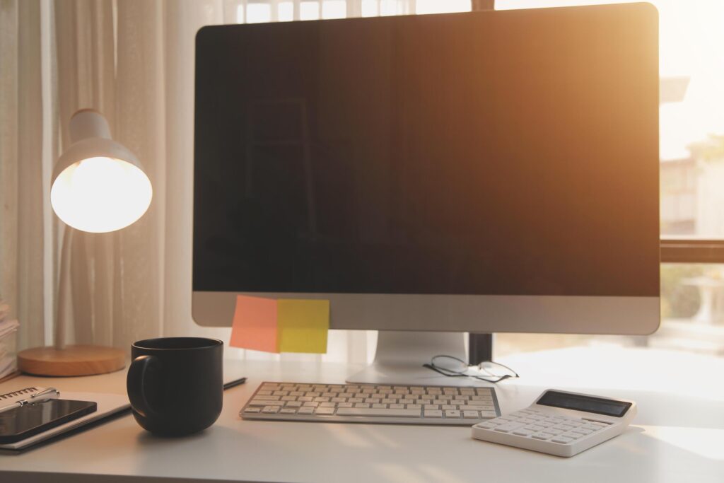 
									messy office workspace. Messy and cluttered office desk. Messy business office with piles of files and disorganized clutter. Stock Free