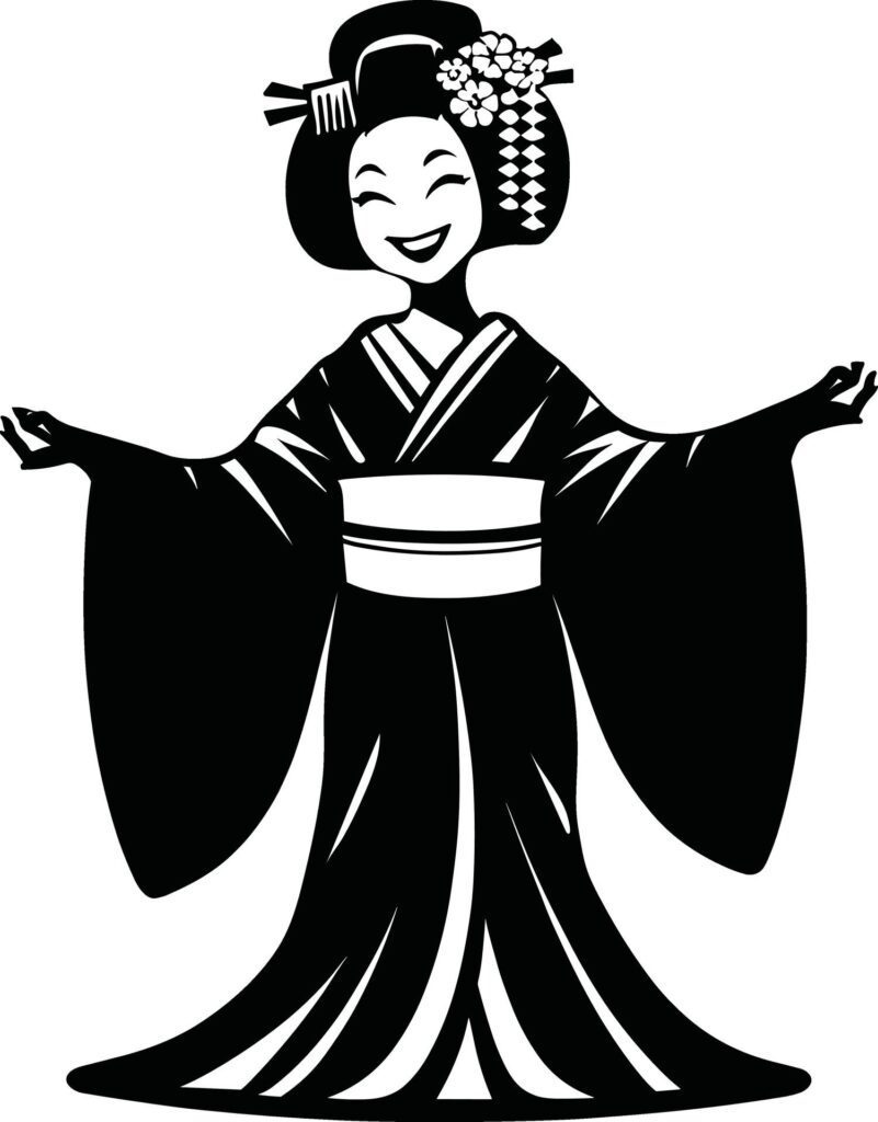 Japanese Geisha Clipart Illustration Free Vector Free Vector