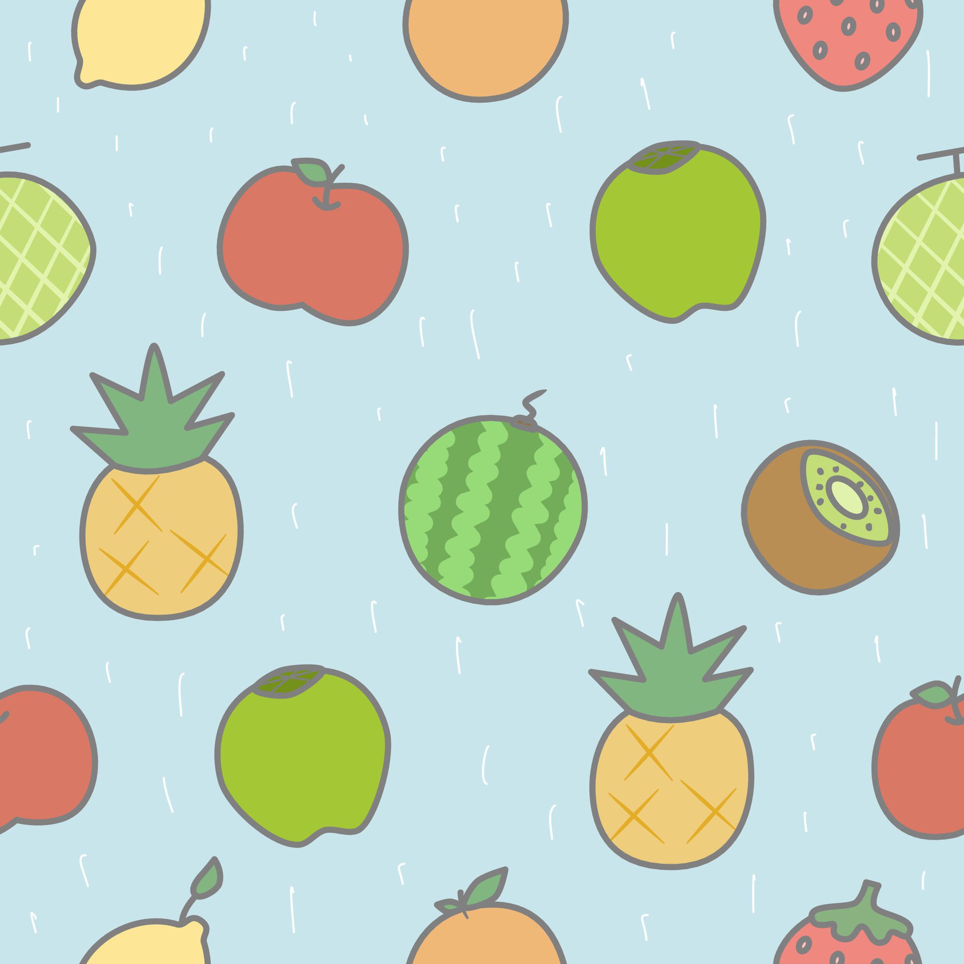 Seamless pattern with colorful fruit Free Vector