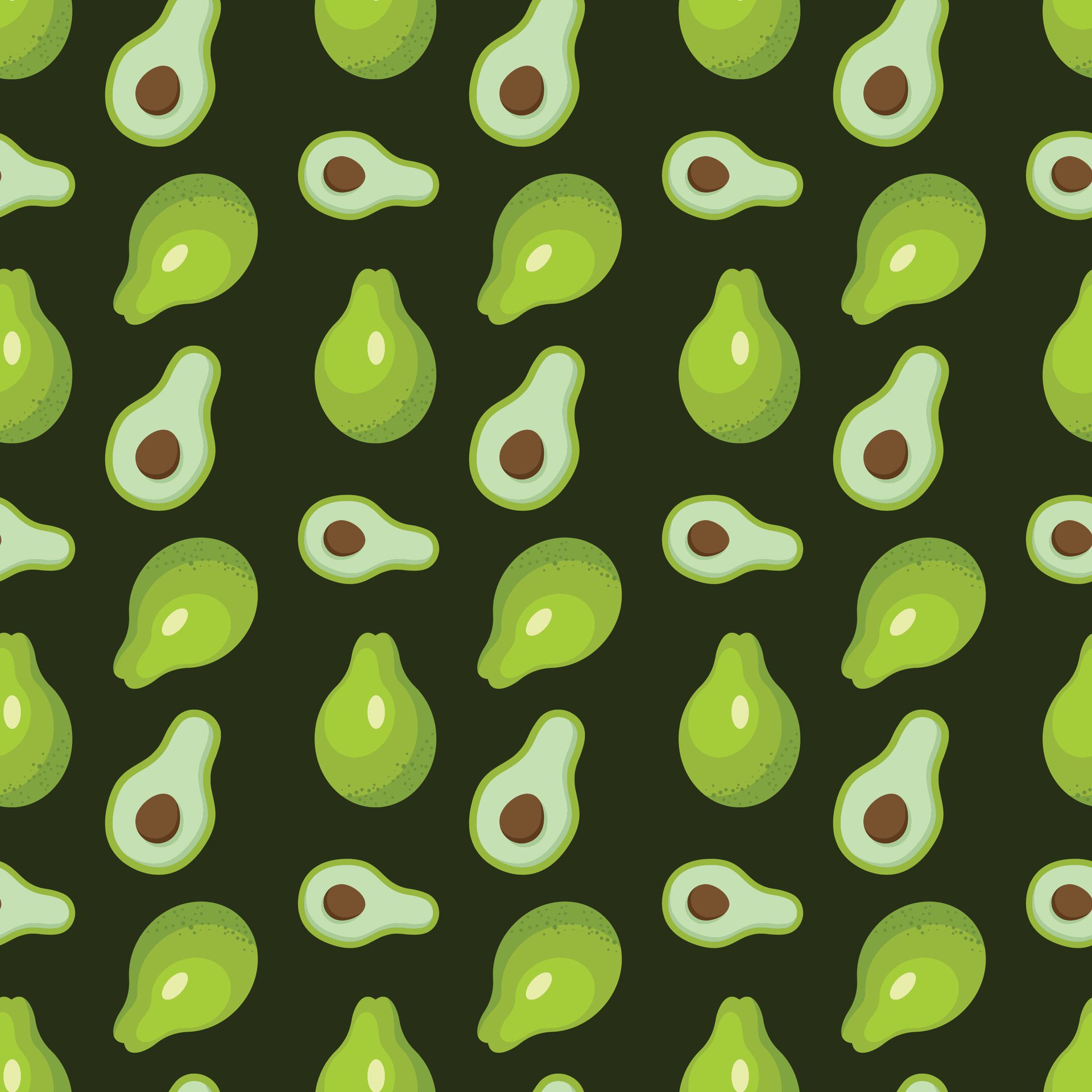 Avocado Love Seamless Pattern Design Free Vector