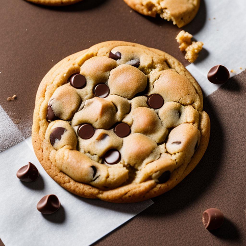 One chocolate chip cookie, by @ai_generated