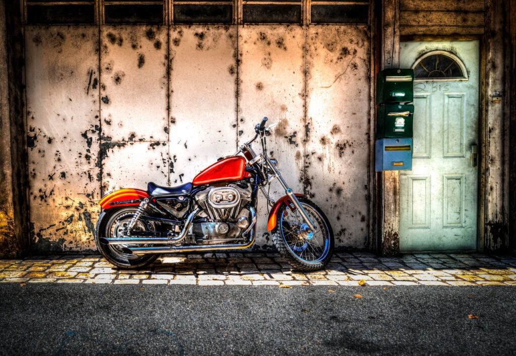 Parked motorcycle HDR Stock Free