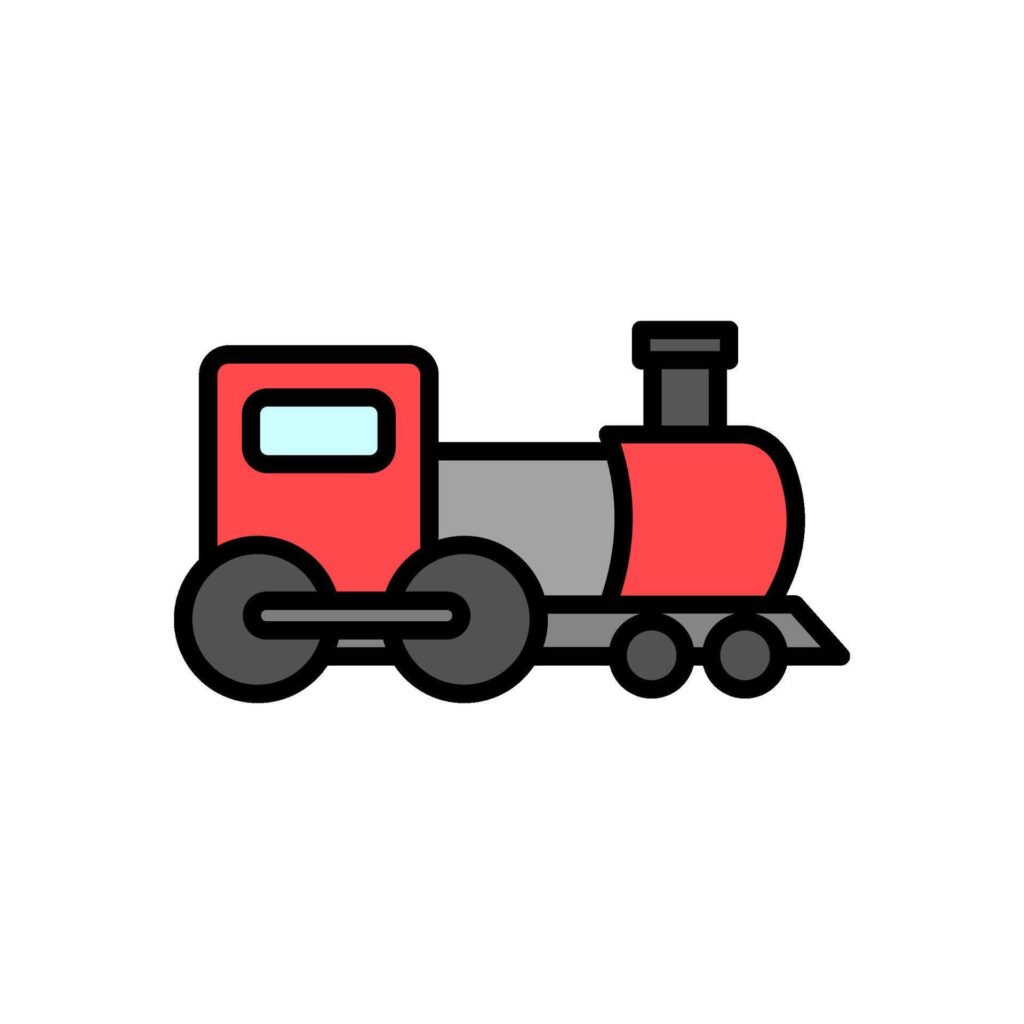 locomotive colored icon in line style Stock Free