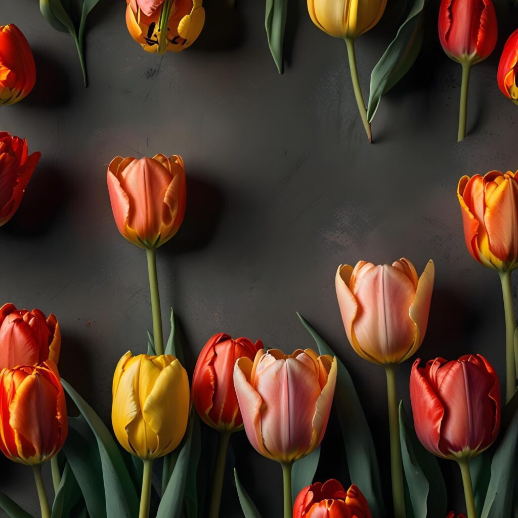 Beautiful tulip flower on a dark background tulips flower Stock Free